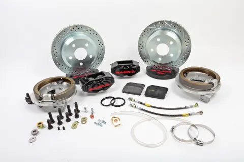 Brake System 12 Inch Rear SS4 w/Park Brake Black 1970 Mopar B Body BAER Brakes