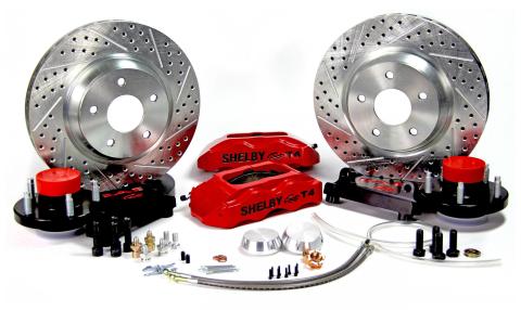 Brake System 13 Inch Front Track4 Red 70 Mustang Disc Brake Spindle Only BAER Brakes
