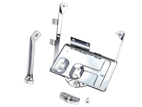 Battery Tray Kit Stainless Steel 76-86 Jeep CJ Rugged Ridge