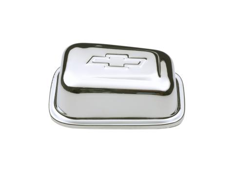 Engine Valve Cover Breather Rectangle w/Bowtie Push-In 1.22 Inch Hole Chrome Chevrolet Performance Parts