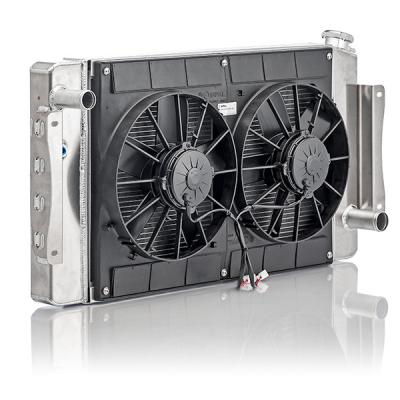 Chevrolet Bel Air 55-57 Extruded Tube Crossflow Radiator Module SBC/BBC w/Spal Dual 11 Inch Fans C&R Racing