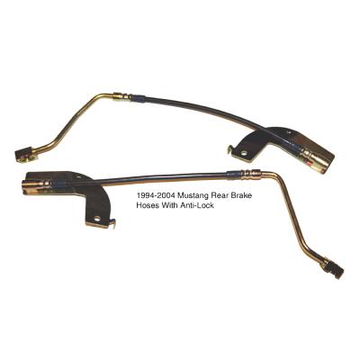 Mustang GT Brake Hose Kit Rear W/Traction Control 99-04 Ford Mustang Stainless Steel Clear Cover J&M Products