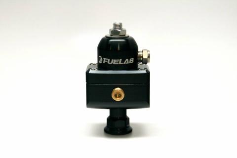 Universal CARB Adjustable Fuel Pressure Regulator Blocking Style Mini 10-25 psi (1) -6AN Inlet (2) -6AN Outlets Black FUELAB