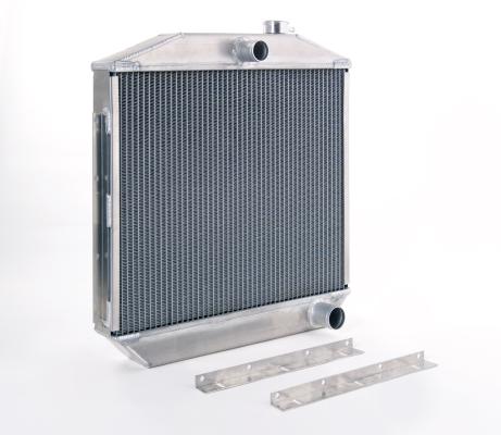 Downflow Radiator Factory-Fit Polished Finish for 55-57 Chevrolet Bel Air w/Std Trans Be Cool Radiator