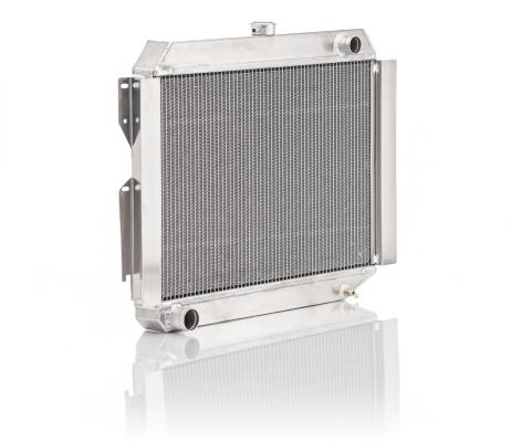 Downflow Radiator Factory-Fit Polished Finish for 63-65 Dodge B-Body Coronet/Charger/Super Bee w/Std Trans Be Cool Radiator