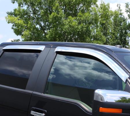 Ventvisor Deflector for 2019-2026 Ford Ranger SuperCrew Cab Pickup Chrome Outside Mount 4 Piece AVS