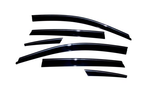 Ventvisor Deflector for 2006-2010 Infiniti M45/M35/M45 X Smoke w/Chrome Trim Low Profile 6 pc. AVS