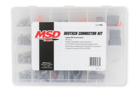 MSD Deutsch Connector Kit 360 Piece Deutsch Connector Kit Comes With 2, 3, 4, 6, 8 And 12 Pole Housings And Pins W/Seals MSD Ignition