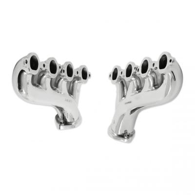 LS Swap Exhaust Manifolds Stainless Steel Polished Finish Multi-Fit 2.50 In. Outlet Gen III, Gen Iv Chevrolet LS Engine Hooker BlackHeart