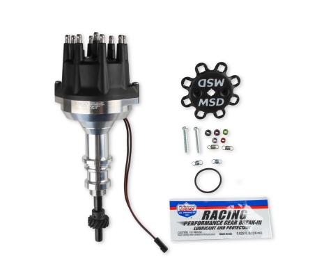 MSD Distributor Ford 289-302, Pro Billet, Small Black Cap, Steel Gear MSD'S Pro-Billet Small Diameter Distributor W/Black Cap And Steel Gear, Requires The Use Of MSD 6, 7, 8 Series Ignition MSD Ignition