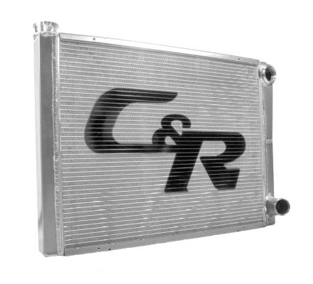 Radiator Universal CR Performance Double Pass Open 28 Inch x  Inch 1-3/4 Inch Low Outlet C&R Racing