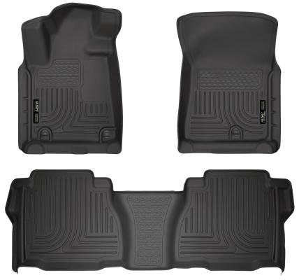 Weatherbeater Front & 2nd Seat Floor Liners (Footwell Coverage) For 2014-2021 Tundra Crew Cab Husky Liners