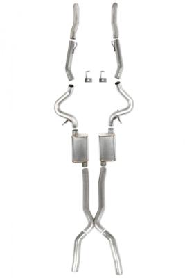Crossmember Back Exhaust System 1967-1974 Mopar A-Body Cars With V8 Engine. (See Applications Below) Aggressive To Moderate Sound 2.5 Inch Fits Vehicles With 111 Inch Wheelbase Hooker BlackHeart