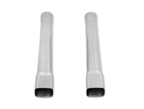 Exhaust Tips Super Bee Style Polished 340 Stainless Steel 3.0 Inch Inlet With Rectangular Oval Oulet Clamp-On Set Of 2 Pieces Hooker BlackHeart