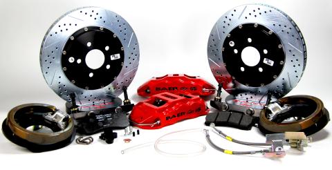Brake System 14 Inch Rear Extreme+ 9 Bolt w/Park Brake Black 82-92 GM F Body BAER Brakes