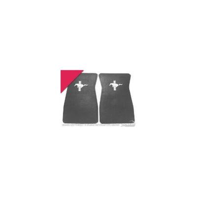 1964-1973 Ford Mustang Embroidered Carpet Floor Mats (Bright Red) Scott Drake