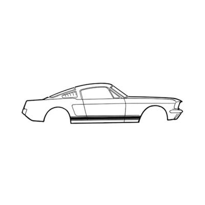 1965-1966 Ford Mustang Stripe Kit, White Scott Drake