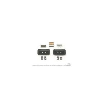 1969-1970 Ford Mustang Deluxe Seat Buttons with Walnut & Teak Inserts (Pair) Scott Drake