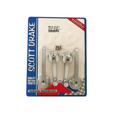 65-67 Ford Mustang Fastback Door Handle & Window Crank Kit (Late 1965) Scott Drake