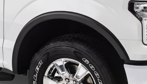 Black OE Style Smooth Finish Front Fender Flares For 2015-2017 Ford F150 Bushwacker