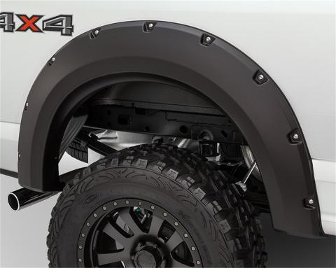 Black Max Coverage Pocket/Rivet Style Front Fender Flare For 2018-2020 Ford F150 Bushwacker