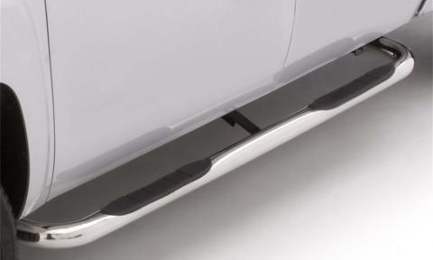 3 Inch Round Bent Nerf Bars Polished Stainless 2007-2021 Toyota Tundra CrewMax Cab Lund