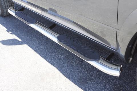 5 Inch Oval Curved Nerf Bars Polished Stainless 2009-2024 Dodge Ram 1500/2500/3500/4500/5500 Cab & Chassis Crew Cab Lund