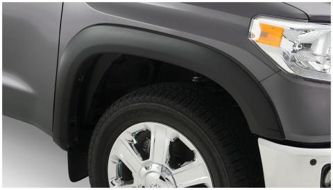 Black OE Style Smooth Finish 4-Piece Fender Flare Set For 2007-2013 Toyota Tundra W/Factory Mudflap Bushwacker