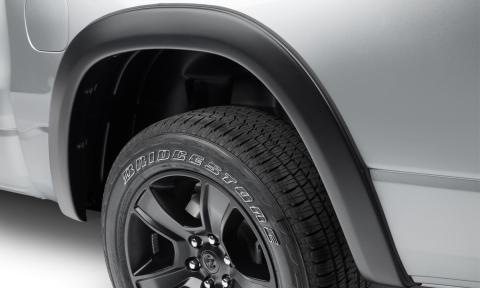 Black OE Style Smooth Finish Rear Fender Flares For 2019-2022 Ram 1500 Will Not Fit Rebel And Trx Models Bushwacker