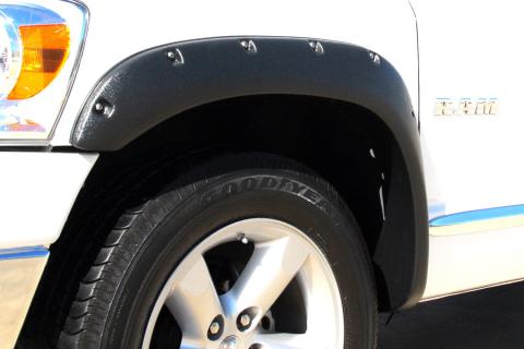 Rivet Style Fender Flare Set Front, Textured, 2-Piece Set 2002-2009 Dodge Ram 1500/2500/3500 Fleetside Lund