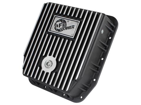 Pro Series Transmission Pan Black w/ Machined Fins Ford Trucks 93-08 aFe Power