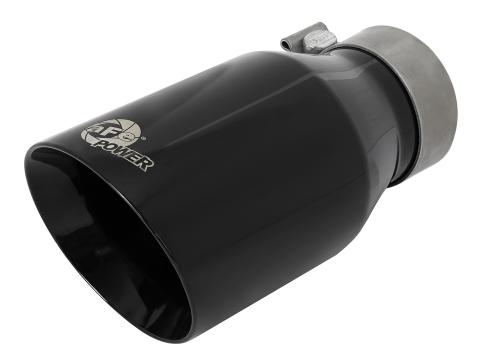 Mach Force-Xp 304 Stainless Steel Clamp-on Exhaust Tip Black 3 Inch Inlet x 4-1/2 Inch Outlet x 9 Inch L aFe Power