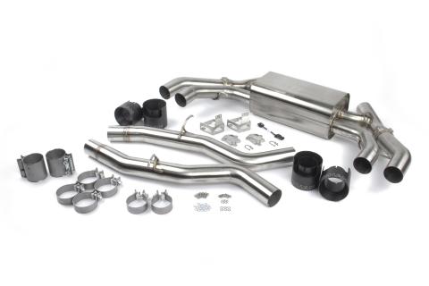 Free Flow Axle-Back Exhaust 2020-2025 BMW X3M/X4M Stainless Steel Black Tips F97/F98 Dinan