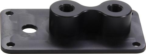 Sending Unit Firewall Junction 2 Big 1 Small Hole, Female 1/8 Inch NPT, Billet Aluminum, Black QuickCar Racing Products
