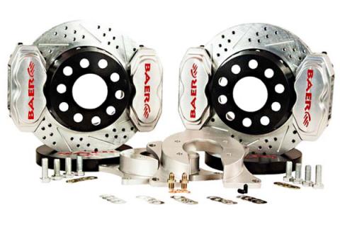 Brake System 11 Inch Rear SS4+ Deep Stage 4-Caliper Clear Ford 8.8 Inch C Clip BAER Brakes