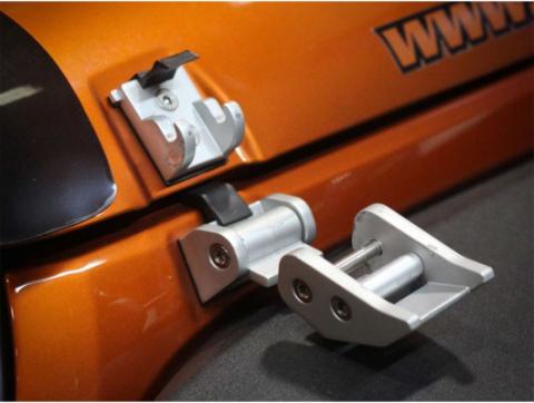 Hood Catch Kit Silver 07-18 Jeep Wrangler JK Rugged Ridge