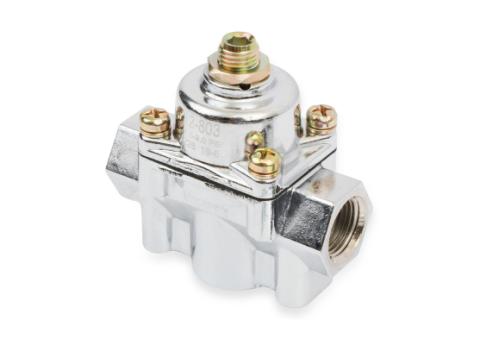 Chrome Carbureted Fuel Pressure Regulator Street/strip Carbureted Applications Two Port Adjustable from 4.5 to 9 PSI Holley
