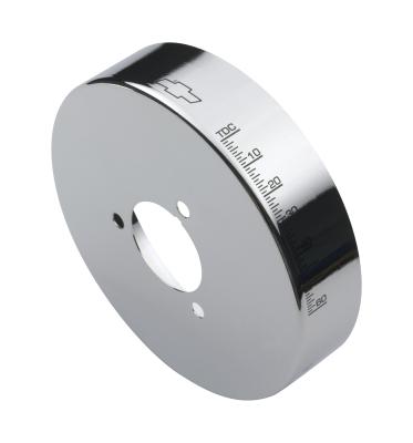 Engine Harmonic Balancer Cover For SB Chevy using 8 Inch Damper Chrome Chevrolet Performance Parts