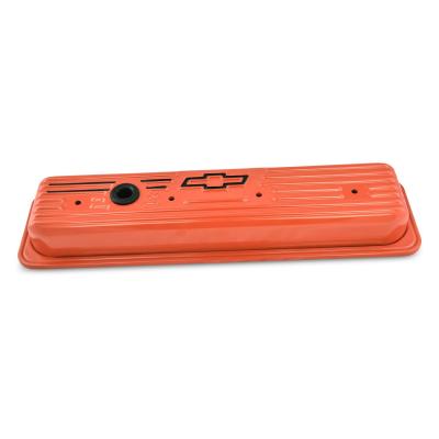 Chevrolet Valve Covers Ribbed Bowtie Design Chevy Orange Chevy Small Block V8 Engines 1987 to Pre LS Proform