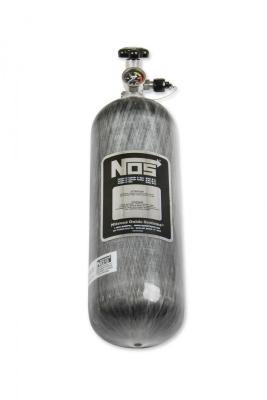 Nitrous Bottle 12 Lb 9 Oz Nitrous Bottle W/ Carbon Fiber Finish &amp; Super Hi Flo Valve Includes Racer Safety Blow-Off NOS