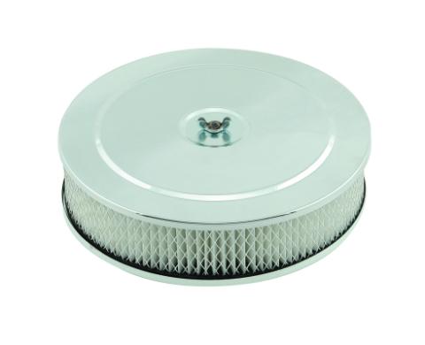 Air Cleaner 9 Inch Diameter x 2-3/4 Inch Tall Chrome Fits 5-1/8 Inch Diameter Carb Neck Mr Gasket