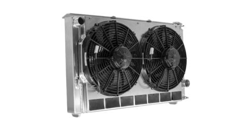 Chevrolet Camaro 82-92 SB/BB Single Pass Radiator Module w/ Dual 13 Inch Spal Fans C&amp;R Racing