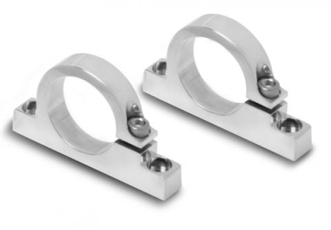 Polished Mounting Bracket for HP Billet Fuel Filters Fits 100 GPH HP Billet Fuel Filter W/ 1.5 Diameter (38.1 Mm) I.D Mounting Bolt Holes C/l to C/l = 2.75 &amp; Use W/ 1/4 Mounting Bolts Each Bracket Is 1/2 Thick Holley