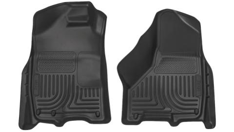 Weatherbeater Front Floor Liners For 2009-2024 Ram 1500/2500/3500 Black Husky Liners
