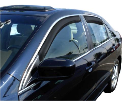 In-Channel Ventvisor Side Window for 2003-2007 Honda Accord/Accord Value Package/Accord EX-L Sedan Smoke In-Channel 4 Piece AVS