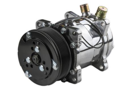 LS/LT High-Mount Complete Accessory Drive Kit- Polished Finish Includes SD508 A/C Compressor, Alternator, P/S Pump, Tensioner, Belt, &amp; Pulleys Holley