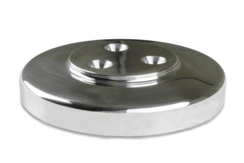 LS High-Mount A/C Accessory Drive Kit Includes SD7 A/C Compressor, Tensioner, &amp; Pulleys- Polished Finish Passenger's Side A/C Bracket Includes SD7 A/C Compressor, Tensioner, &amp; Pulleys Holley