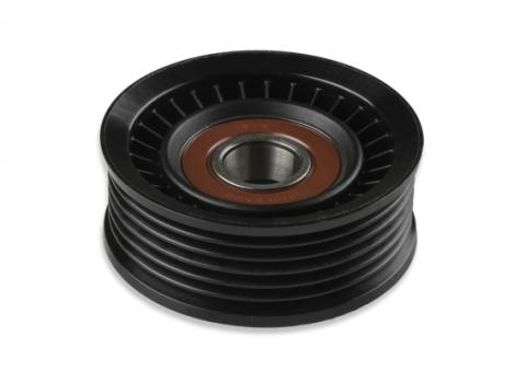 LS High-Mount A/C Accessory Drive Kit Includes SD7 A/C Compressor, Tensioner, &amp; Pulleys- Polished Finish Passenger's Side A/C Bracket Includes SD7 A/C Compressor, Tensioner, &amp; Pulleys Holley