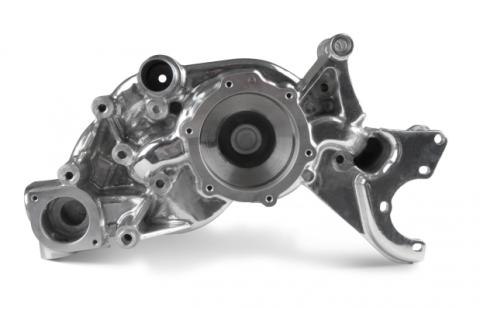 Mid-Mount Race Accessory System- Polished Finish LS Engine Drive Includes Alternator, P/S Pump, Tensioner, Crank Damper, Belt, &amp; Pulleys Holley