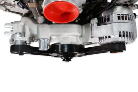 Premium Mid-Mount Race Accessory System Polished Finish Fits Gen V LT Engine Includes Alternator, P/S Pump, Tensioner, SFI Certified Damper W/hard Anodized Billet Crank Pulley, Belt, &amp; Pulleys Holley